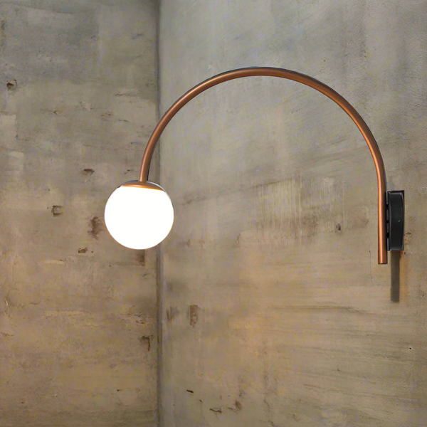 wall sconce cirved copper, wall lights modern industrial